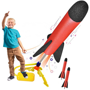 Hot-selling toy rocket launcher children outdoor stepping on air pressure foam launch rocket toy with foot launch pad