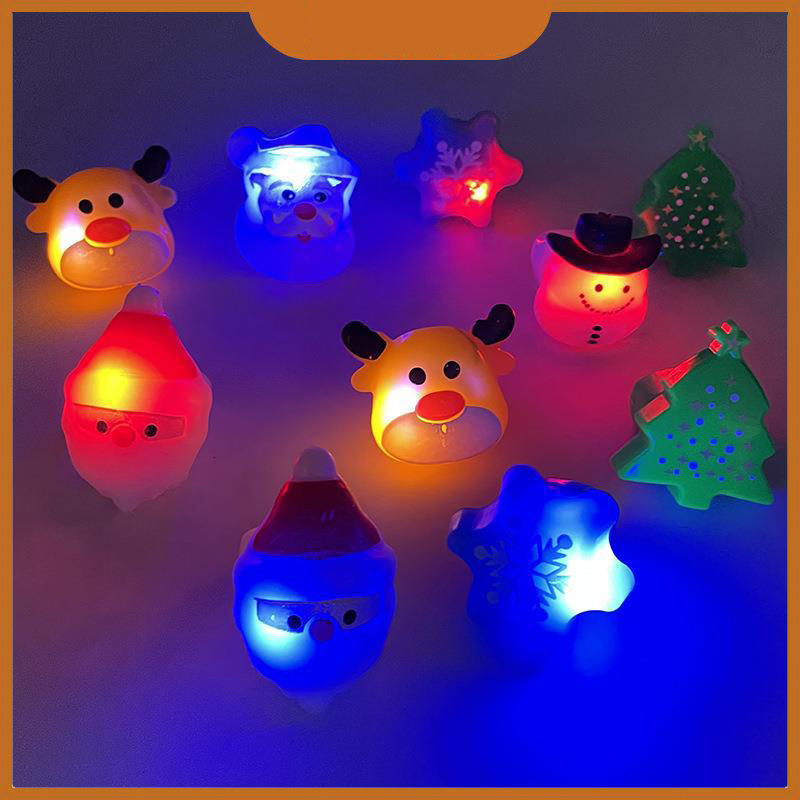 Hot selling Christmas Halloween glowing ring toys Flashing pumpkin Christmas tree elk flashing ring children's toys