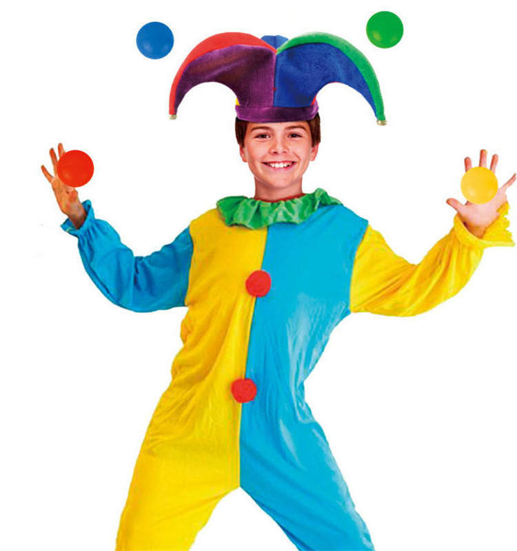 Colorful Cotton Dance Clown Costume Kids Costumes Party Character Girls And Boys Clown Kid Carnival Costume