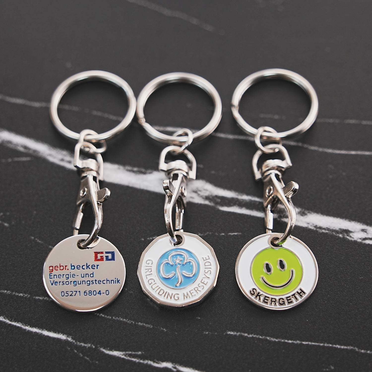 Manufacturer Promotional Free Design Shopping Cart Metal Token Trolley Coin Holder Keychain With Logo For Sale