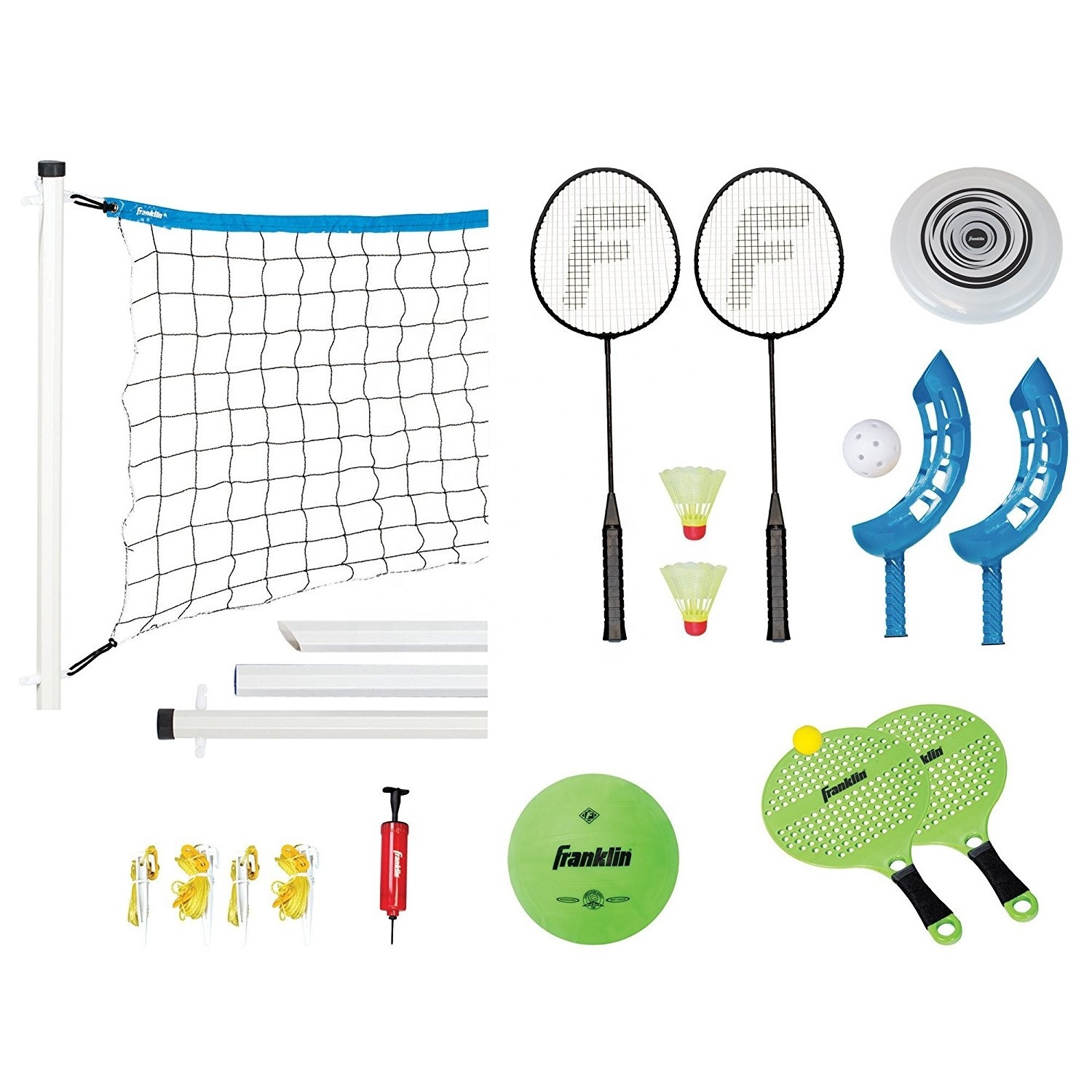 Portable Badminton and Volleyball Combo Practice Net Posts Pole Stand Station System Set Outdoor Indoor Beach with Price Racket