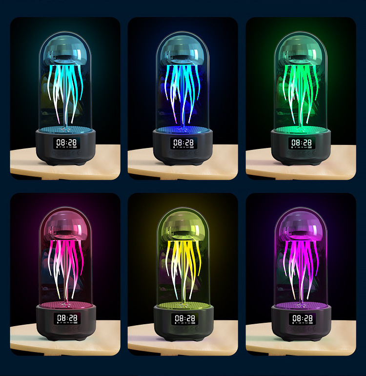 2024 New Jellyfish Lava Light Up Lamp Speaker Portable Color Changing Speaker Box Best Loud Bluetooth Speaker For Kids