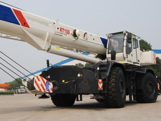 New 100 Ton Truck Crane RT100 Mobile Hydraulic Rough Terrain Crane with Competitive Price