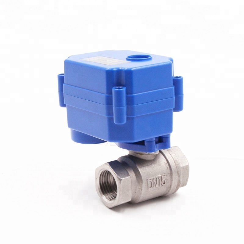 CWX-15N mini motorized ball valve motorized water control valve brass stainless steel electric actuator flow control valve