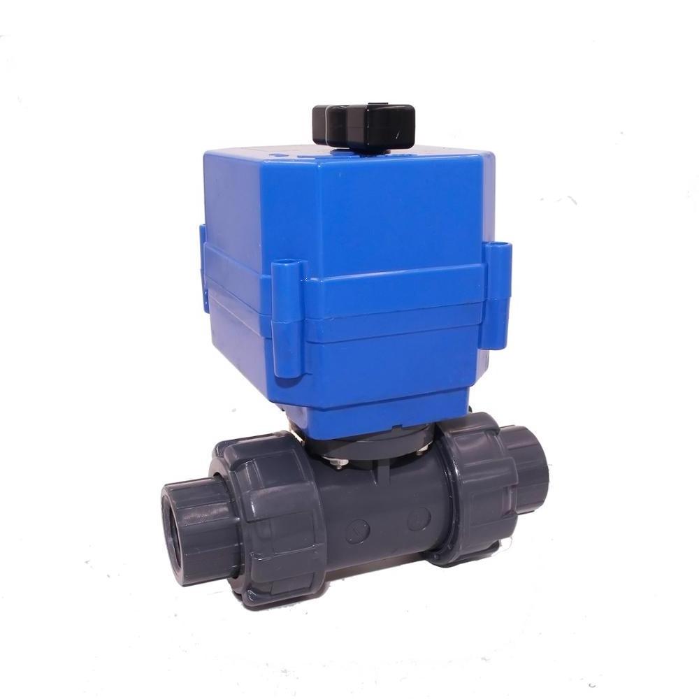 dn50 3 inch 50mm 12v 24v 220v plastic  electric motorized actuator ball valve