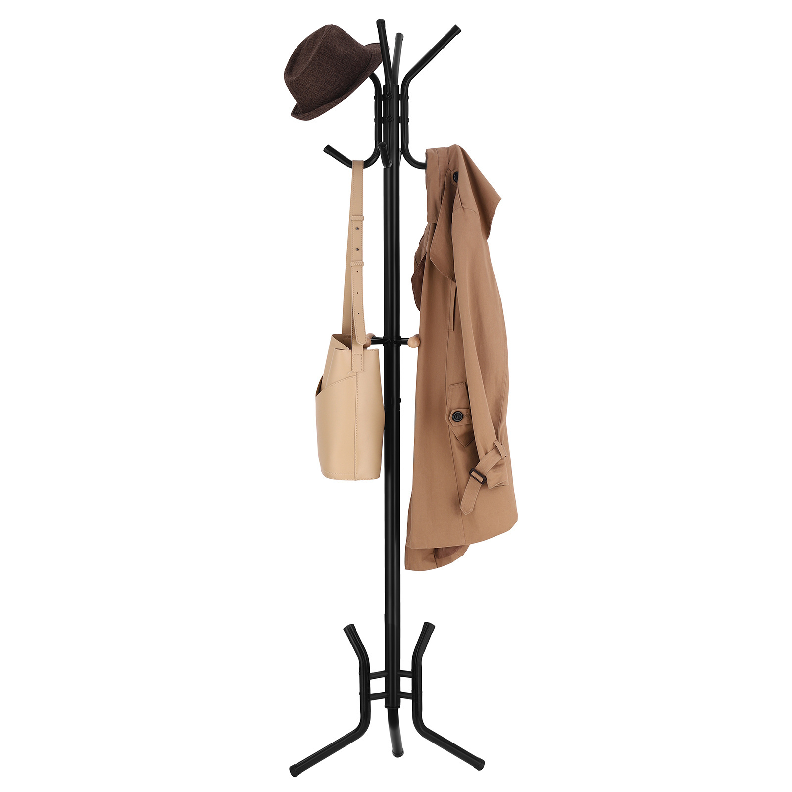 182 Cm Tall Free Stand Hall Tree Metal Clothes Racks And Stands Hat Handbag Hanger Coat Rack Clothes Stand tanggula