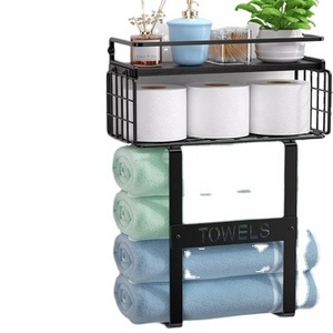 Tanggula metal square tube towel rack, with shelves and 3 hooks towel rack, bathtub vertical towel rack for sale