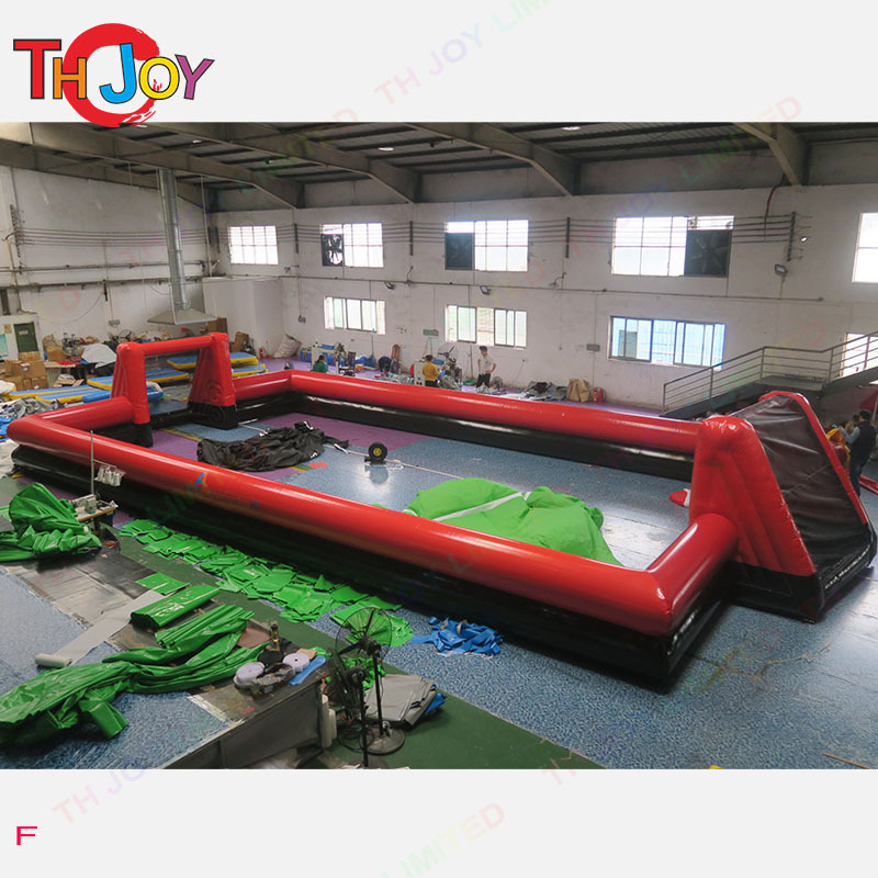 15x8m Giant black and red color inflatable square football court panna soccer cage