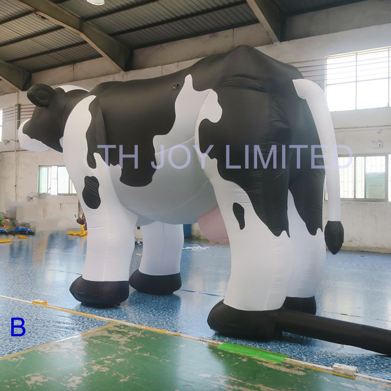 Free Shipping!  4m High 6m Long Custom Made Cartoon Giant Outdoor Inflatable Cow For Promotion Advertising Inflatable Animal