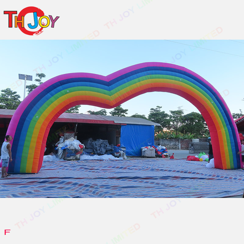 Free Air Shipping 8m wide inflatable rainbow arch ,inflatable birthday arch ,inflatable wedding arch