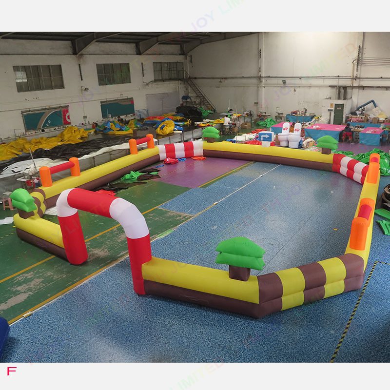 12x12m  inflatable bumper car track/inflatable go kart race track/inflatable zorb ball race track for sale