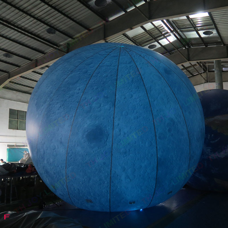 5m Giant Advertising Inflatable Moon Model With Led Light / Large Inflatable Moon Balloon For Decoration