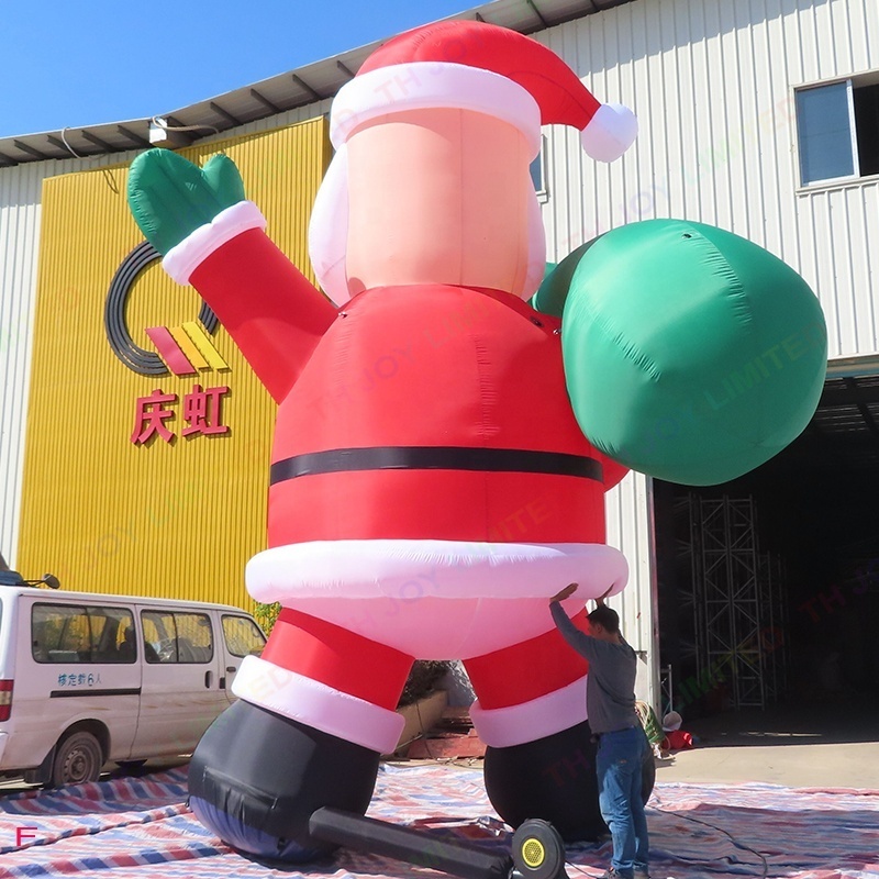 Free Air Shipping 8m 26ft Tall Giant Inflatable Santa Claus Outdoor Christmas decoration inflatables lighted Santa