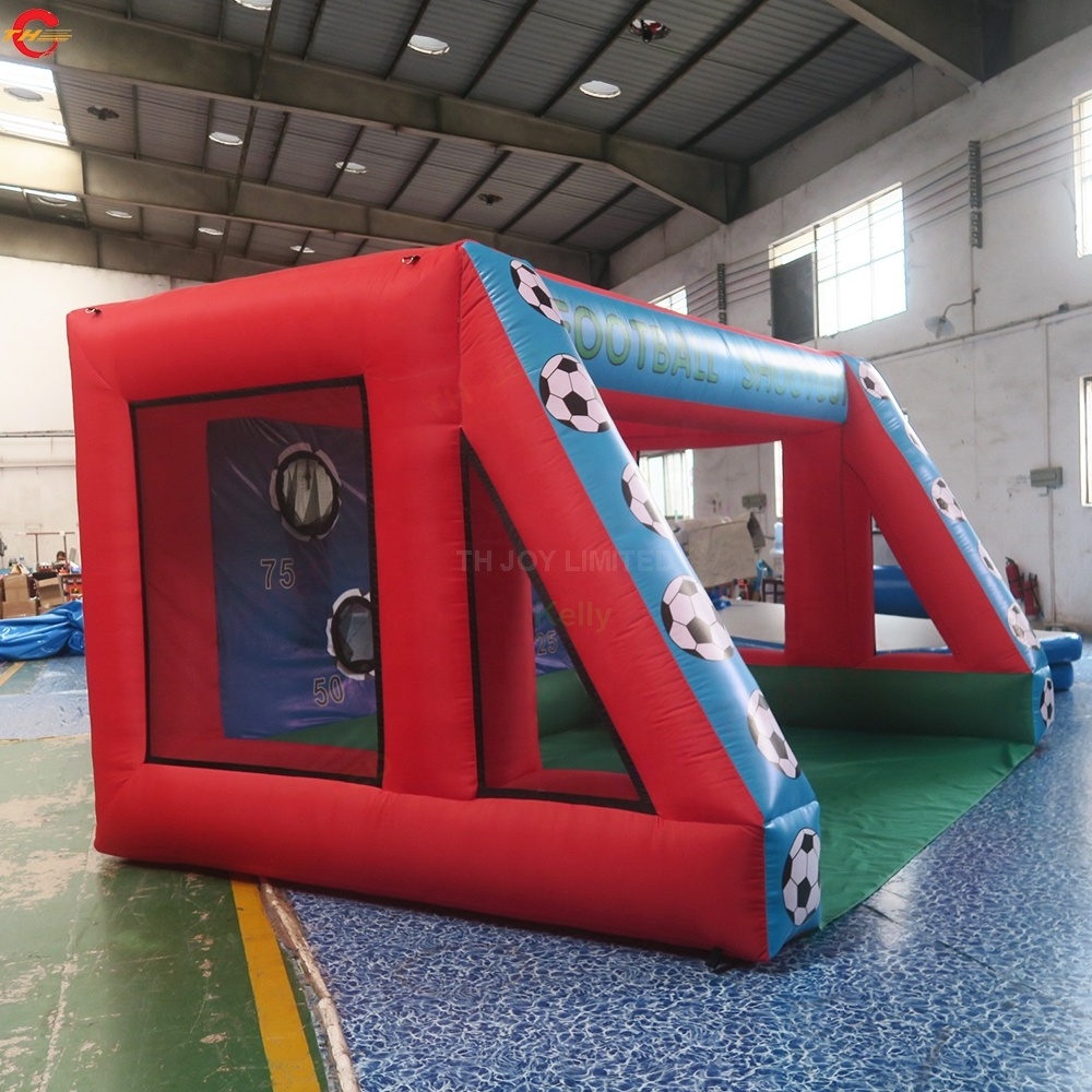 Free Shipping 4x3m Inflatable Football Tossing Goal Carnival Sport Game Toys for Sale