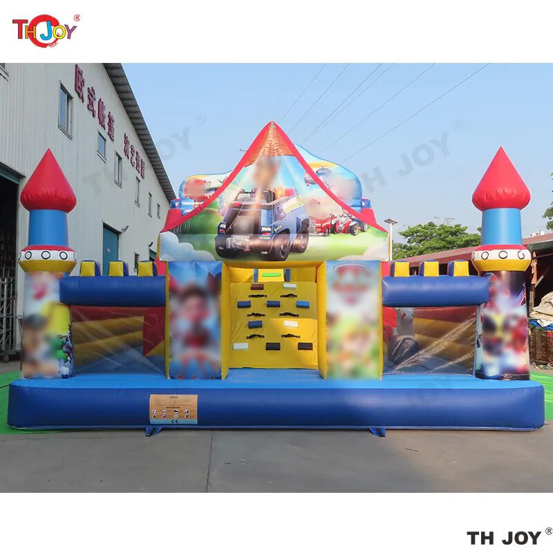 Giant Inflatable Bouncy Castle With Funny Obstacle children amusement theme park devices Jump House With Fun slide and climb