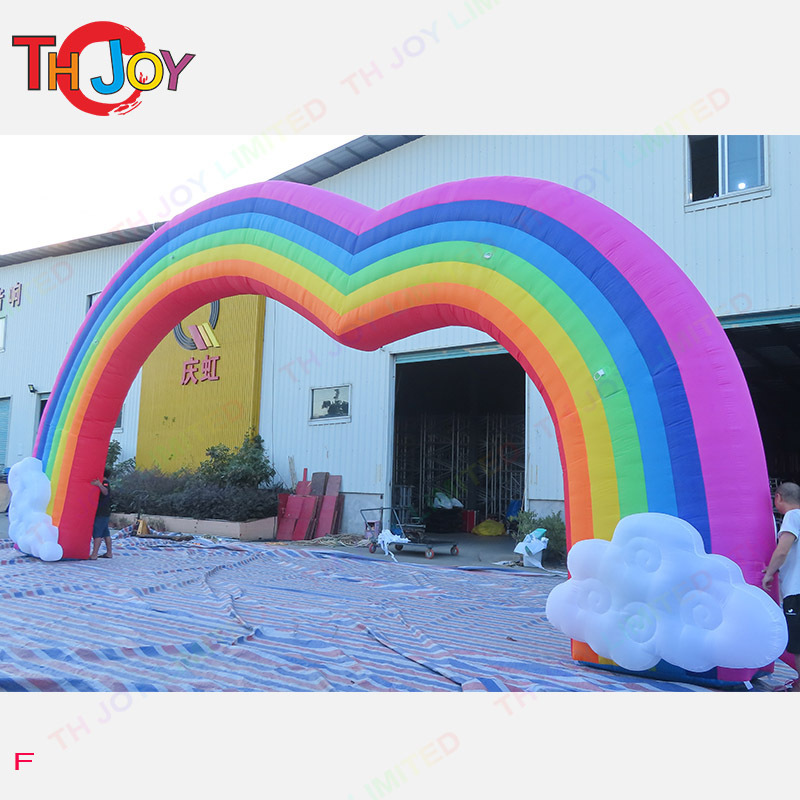 Free Air Shipping 8m wide inflatable rainbow arch ,inflatable birthday arch ,inflatable wedding arch