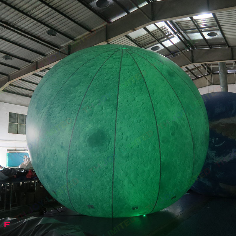 5m Giant Advertising Inflatable Moon Model With Led Light / Large Inflatable Moon Balloon For Decoration