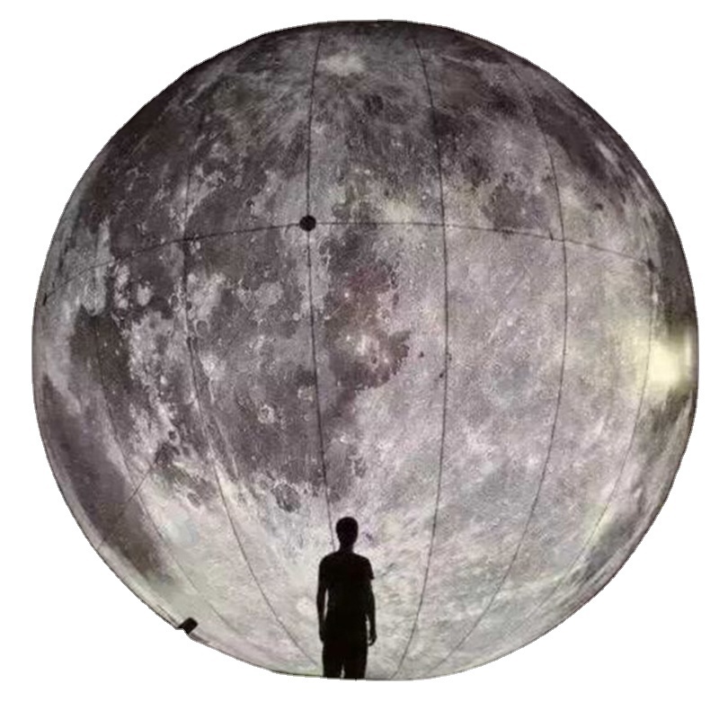 5m Giant Advertising Inflatable Moon Model With Led Light / Large Inflatable Moon Balloon For Decoration