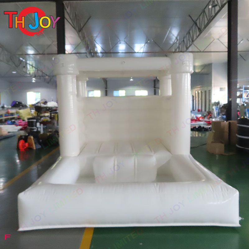 4x2.5m White toddler bounce house with ball pool Mini inflatable bounce castle for rental