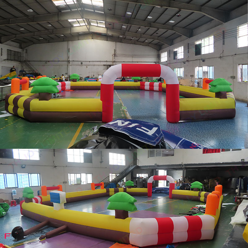 12x12m  inflatable bumper car track/inflatable go kart race track/inflatable zorb ball race track for sale