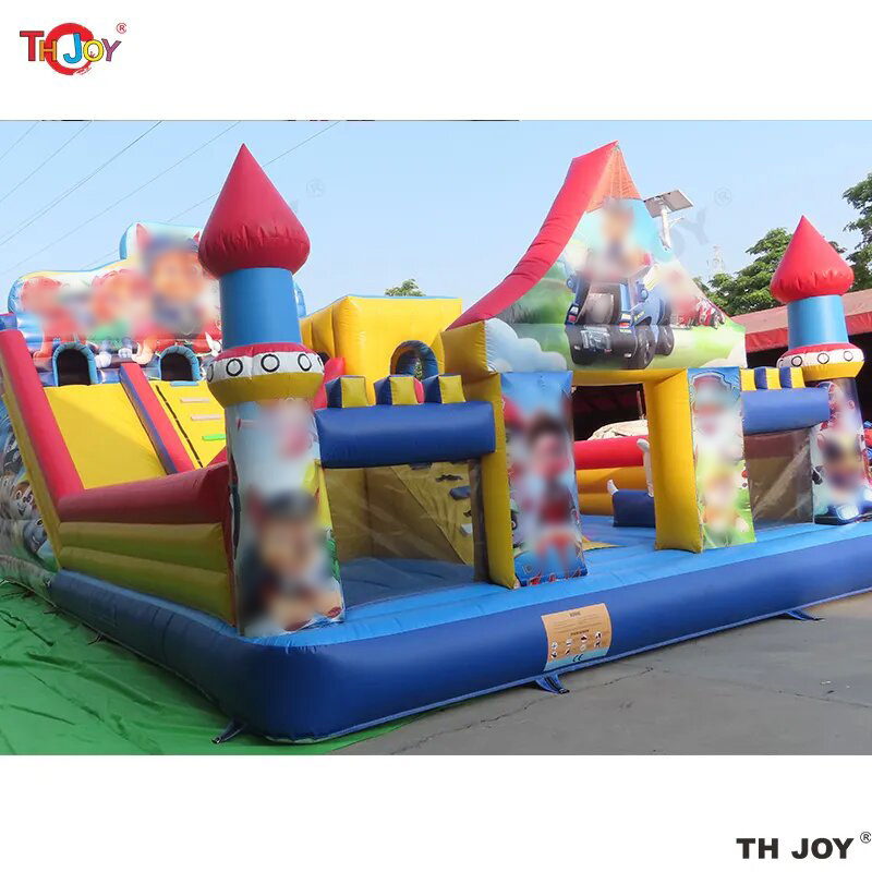 Giant Inflatable Bouncy Castle With Funny Obstacle children amusement theme park devices Jump House With Fun slide and climb