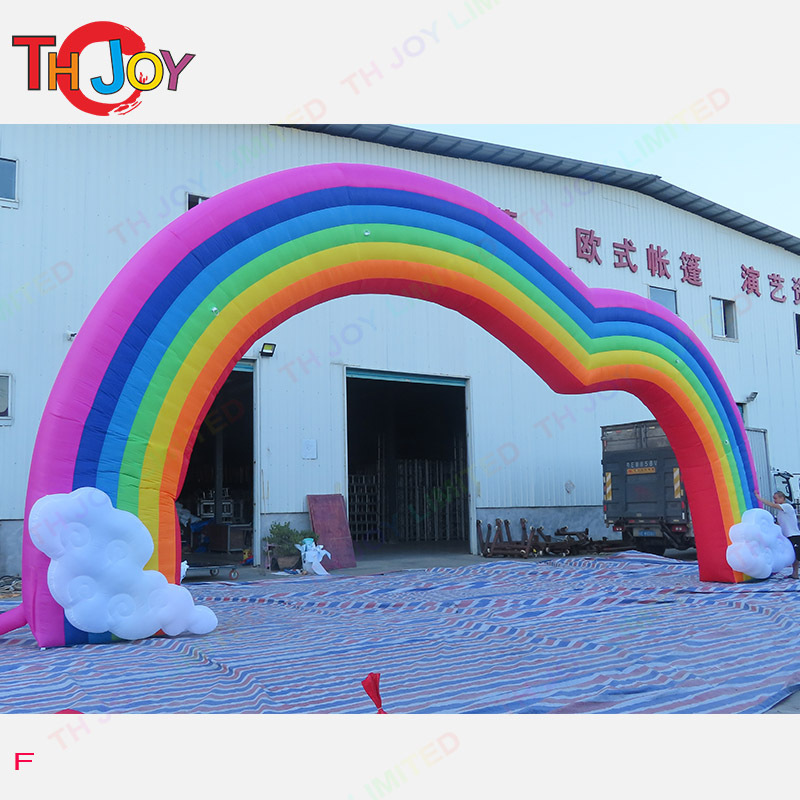 Free Air Shipping 8m wide inflatable rainbow arch ,inflatable birthday arch ,inflatable wedding arch