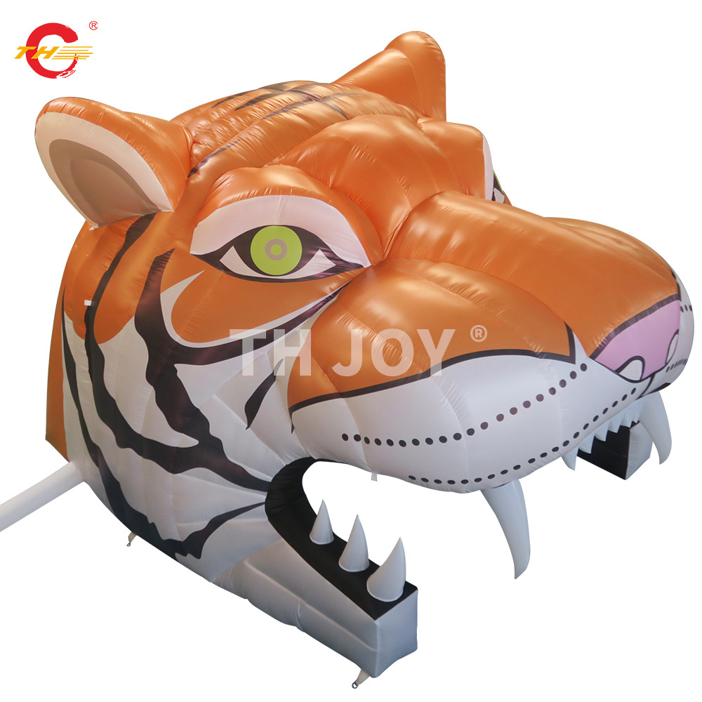 Inflatable sports football tiger mascot tunnel for sports Inflatable Tiger Head Sports Tunnel