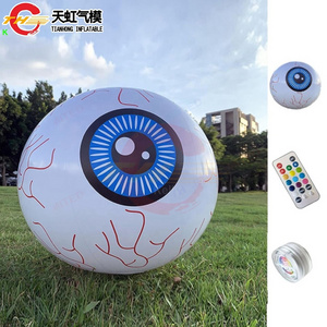 Free Door Shipping 5m Dia Giant Inflatable Eyeball Balloon Scary Decoration for Halloween with Light and Compressor