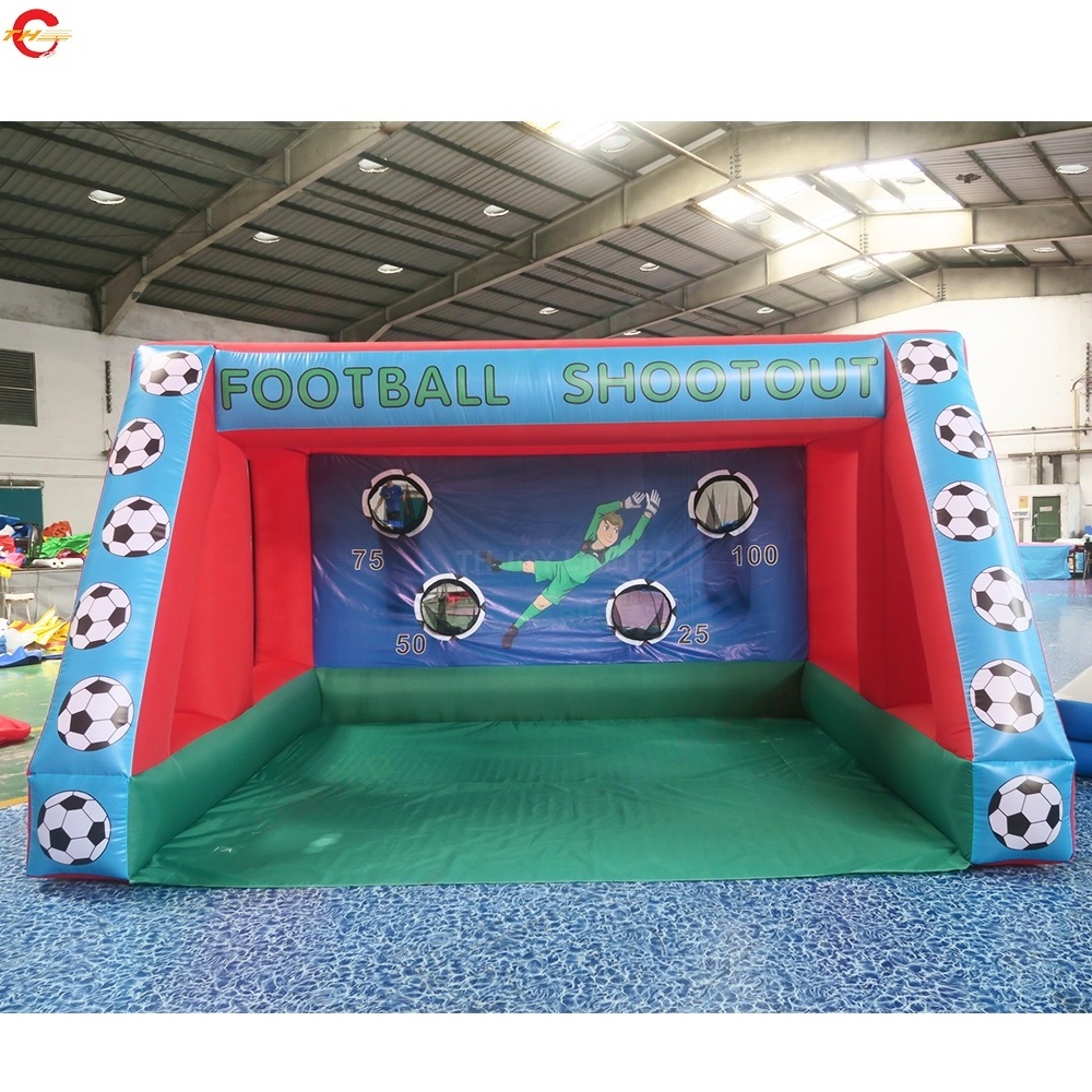 Free Shipping 4x3m Inflatable Football Tossing Goal Carnival Sport Game Toys for Sale