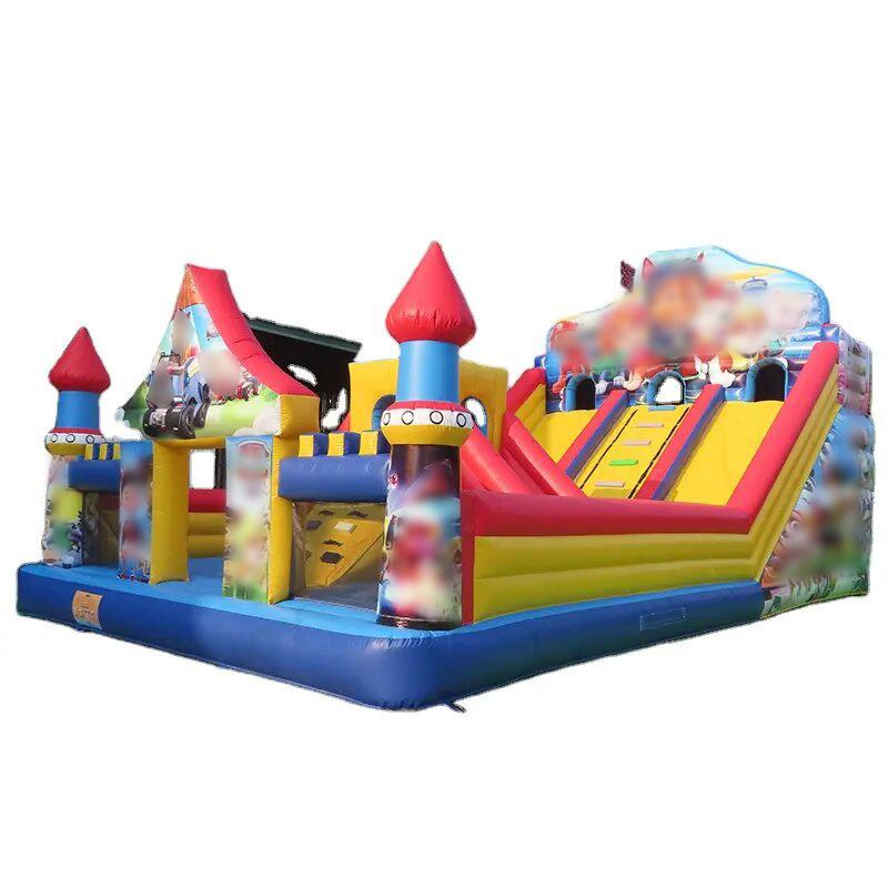 Giant Inflatable Bouncy Castle With Funny Obstacle children amusement theme park devices Jump House With Fun slide and climb