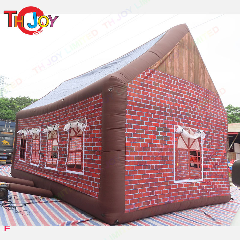 free air ship to door, 8x5x5m high inflatable pub, inflatable bar cabin bouncy house outdoor