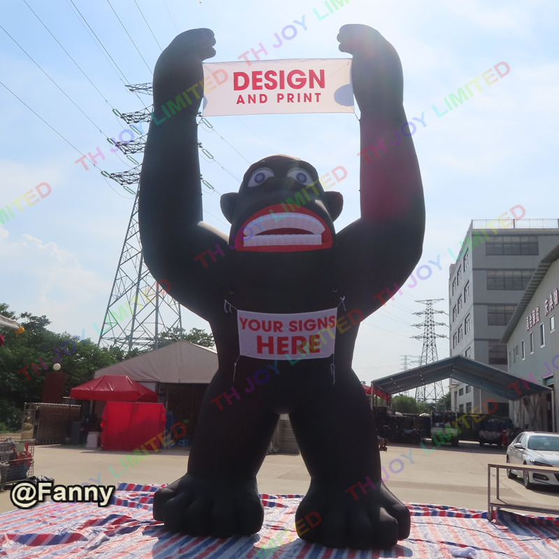 6m 20ft Tall Giant Advertising Inflatable Gorilla, Large Inflatable Monkey Ground Balloon for Advertisement Air Blower CN;GUA Ce