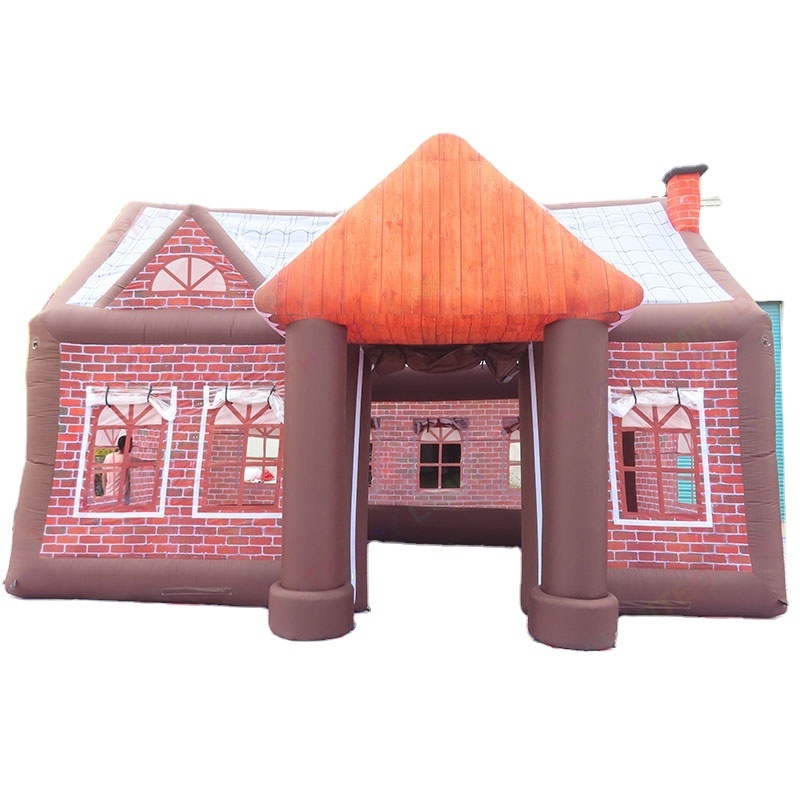 free air ship to door, 8x5x5m high inflatable pub, inflatable bar cabin bouncy house outdoor