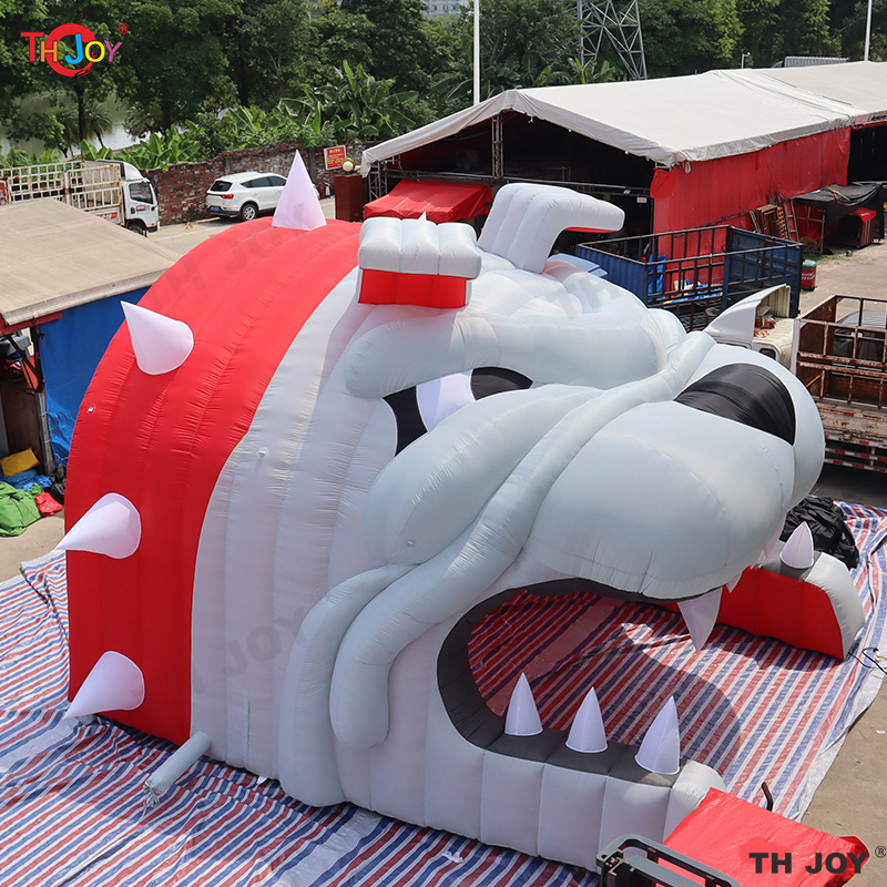 7.5x6m Sports Event Props Giant Inflatable Dog Tent Popular Attractive Bulldog Entrance Tunnel