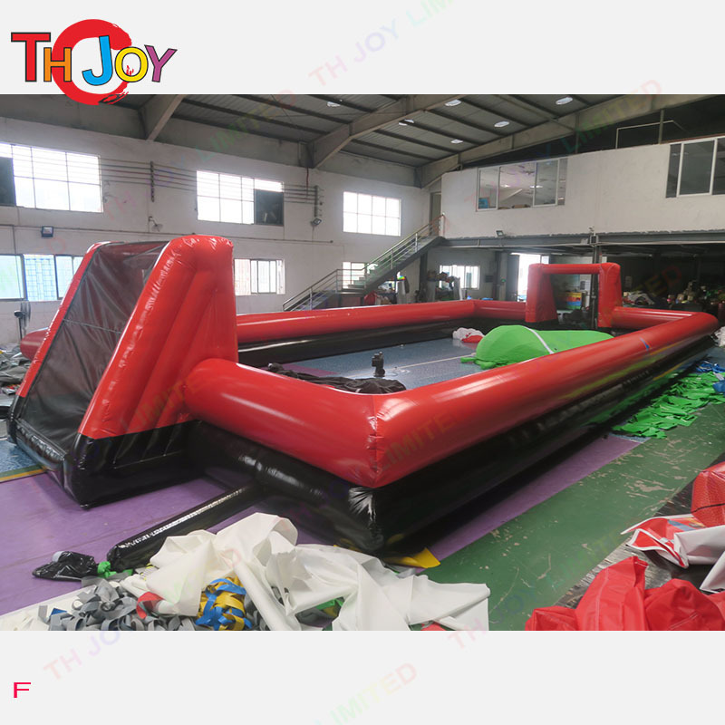 15x8m Giant black and red color inflatable square football court panna soccer cage