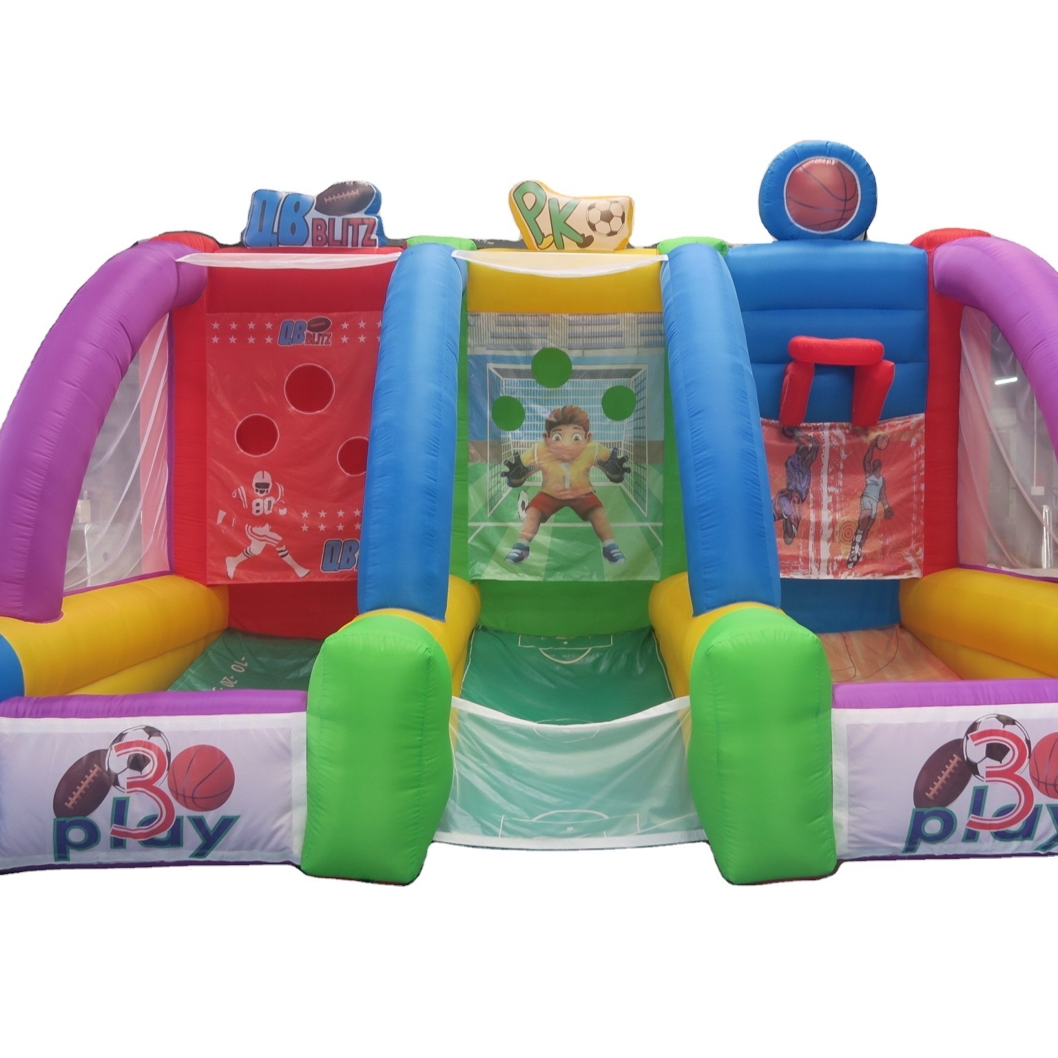 Hot sale  3 in 1 funny game Inflatable Carnival sport Game Inflatable Basketball Shooting Combo for kids