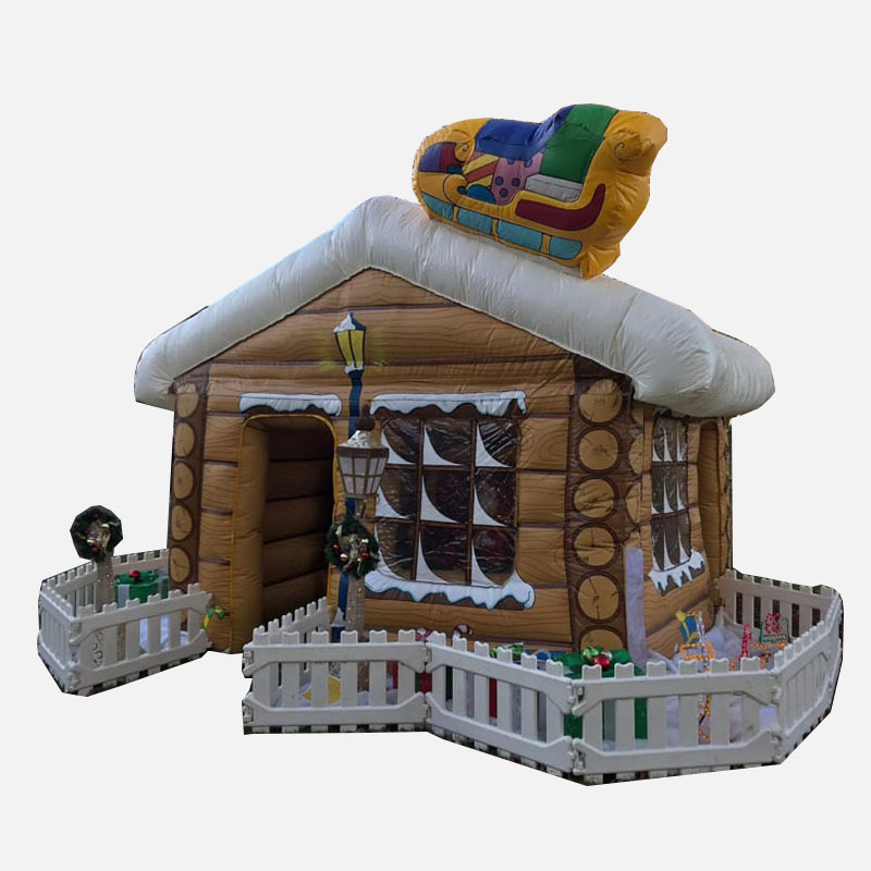 Free Shipping! 3X3x3mh Durable Christmas Decoration Outdoor Inflatable Santa House Santa Grotto For Party