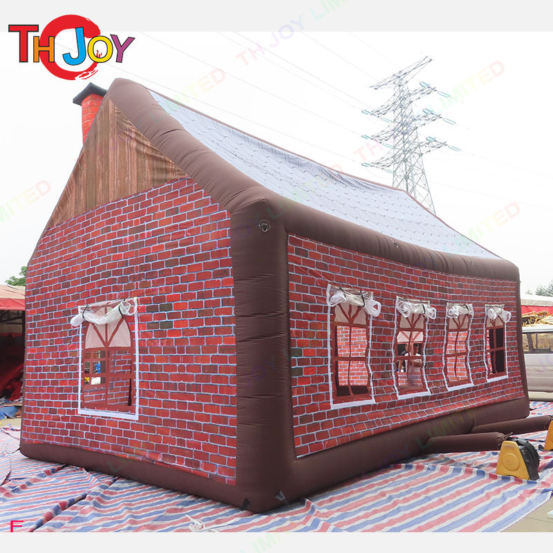 free air ship to door, 8x5x5m high inflatable pub, inflatable bar cabin bouncy house outdoor