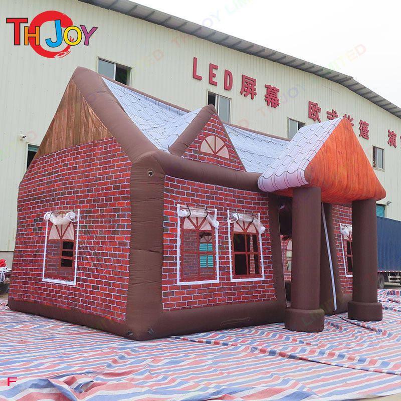 free air ship to door, 8x5x5m high inflatable pub, inflatable bar cabin bouncy house outdoor