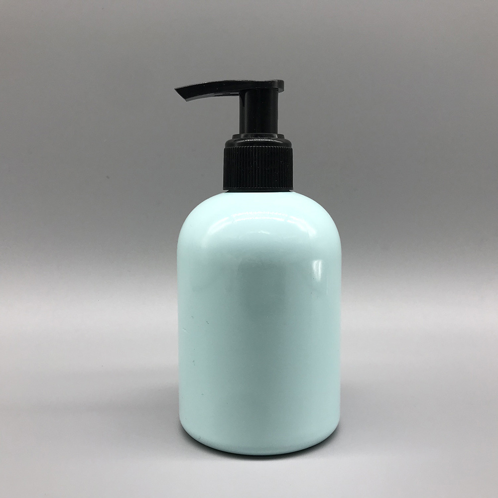 Matte colorful PET Plastic 7oz 8oz 200ml 250ml empty pink blue white shampoo bottle with lotion pump