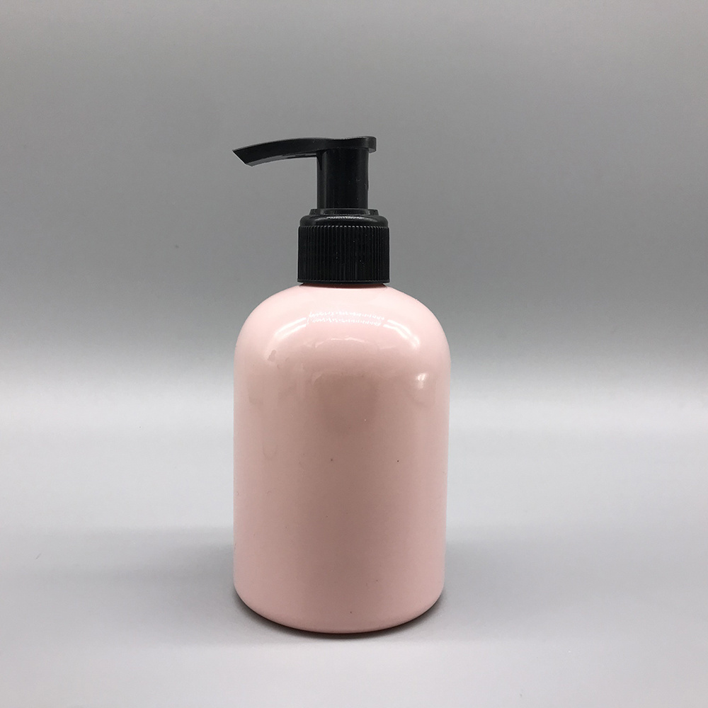 Matte colorful PET Plastic 7oz 8oz 200ml 250ml empty pink blue white shampoo bottle with lotion pump