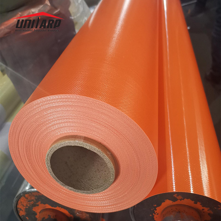 Heavy Duty 18oz vinyl coated polyester PVC Coil Tarp,1000D*1000D PVC Canvas Roll Fabric Coil Bag Truck Tarp with Chain Holes