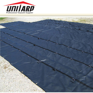 18OZ Lumber Tarps 24'x18' with 8' Drop Steel Tarps Flatbed Truck Tarps