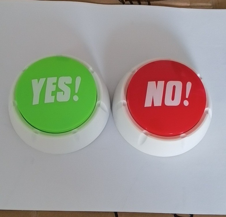 Buzzer Buttons Talking Yes & No Buzzer Buttons - Pack of 2 - Easy Button