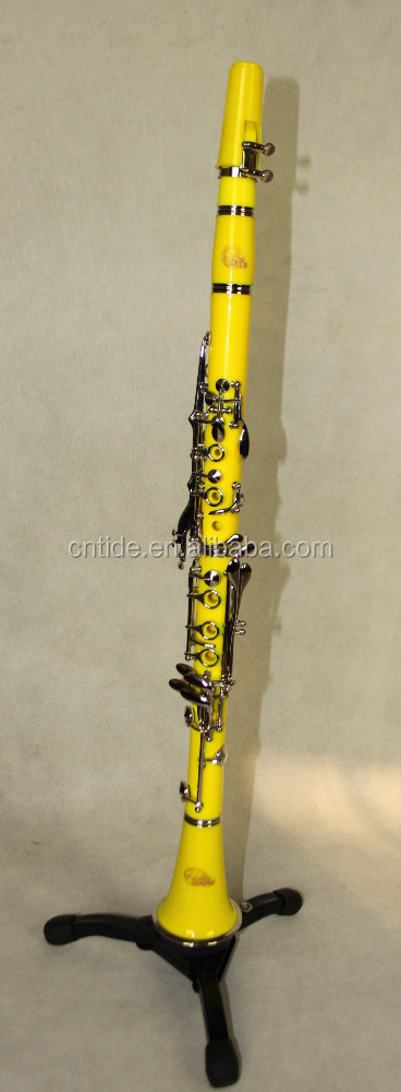 High grade ABS plastic body yellow color Bb key 17 key clarinet