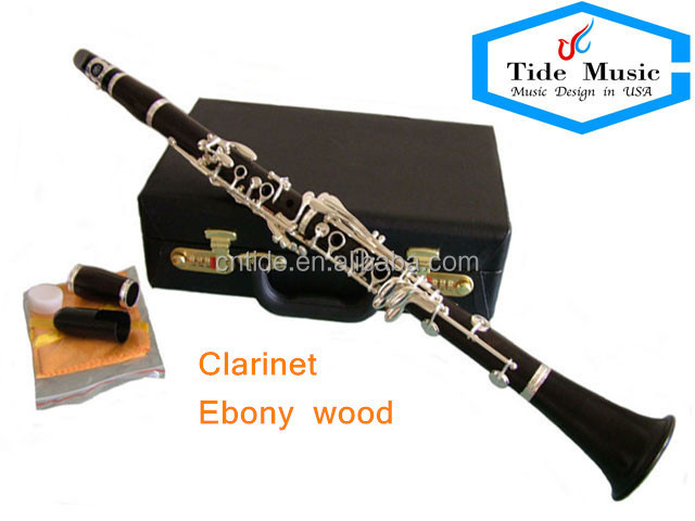 Clarinet Professional High Grade Ebony Wood BB 17 Tide Music CL7228S Copper-nickel