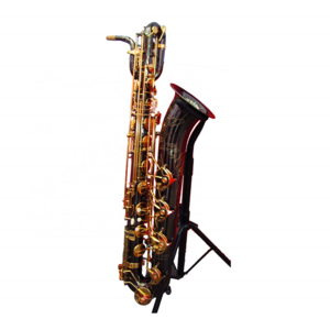 Professional  Black Nickel plate body Gold lacquer key Baritone Saxophone