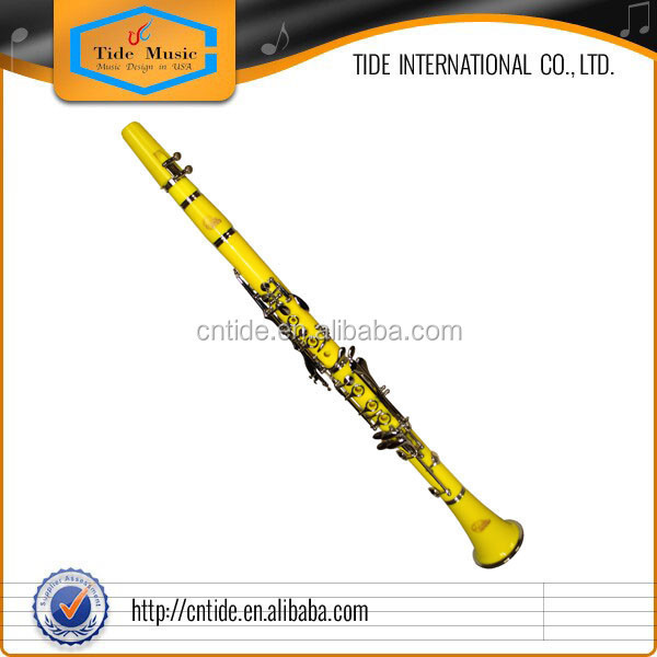 High grade ABS plastic body yellow color Bb key 17 key clarinet