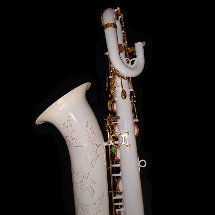 High grade White Color body Gold lacquer key Baritone Saxophone