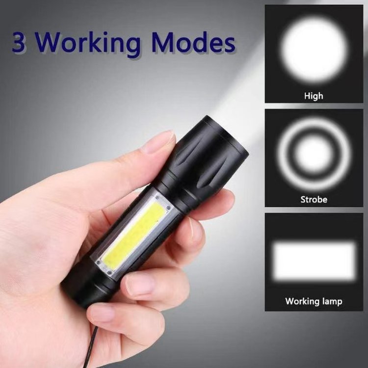 Portable Rechargeable Zoom LED XPE Flash Light Torch Lantern 3 Lighting Modes Camping Light Mini Led Flashlight